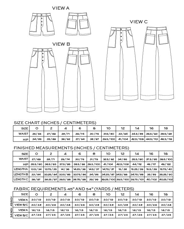 Lander Trousers & Shorts ~ true bias – The Wee Fabric Shop
